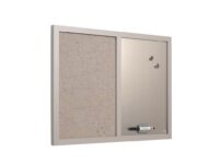 Combo Silver Dry-Erase and Silver Fabric Wood Framed Bulletin Board